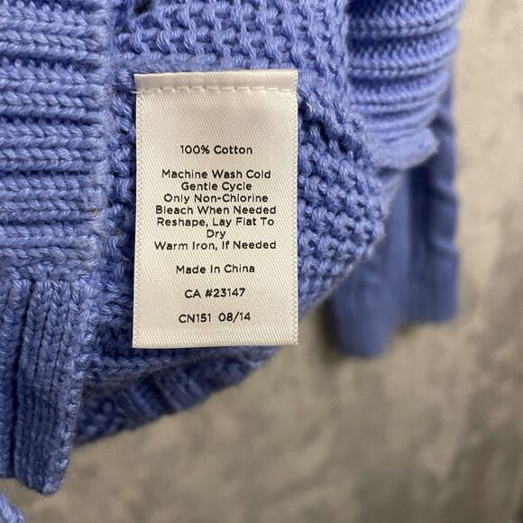 Talbots Women's Small Blue Long Sleeve Bone Button‎ Cardigan - Picture 3 of 5